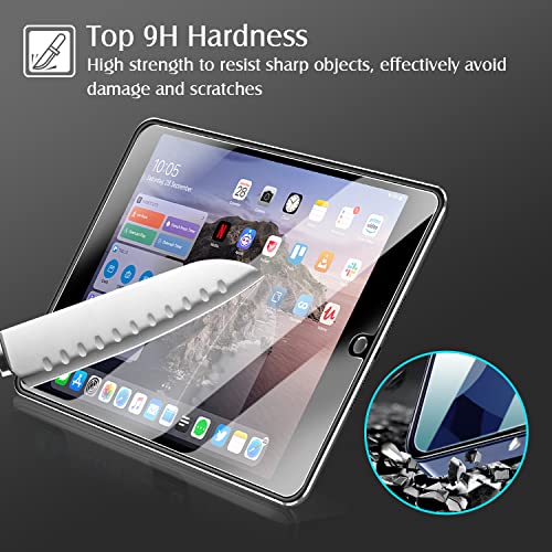 auaua Screen Protector for iPad 9th/8th/7th Generation (10.2 inch), iPad Air 3rd Gen(10.5 inch), iPad Pro 10.5, with Auto Alignment Kit, 9H Hardness Tempered Glass with Guide Frame