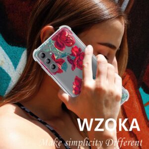 WZOKA for Samsung Galaxy A14 Case with Shockproof Heavy Duty Bumper, Soft Protective Samsung A14 5G Phone Cover Raised Edge for Galaxy A14 5G (Rose Red)