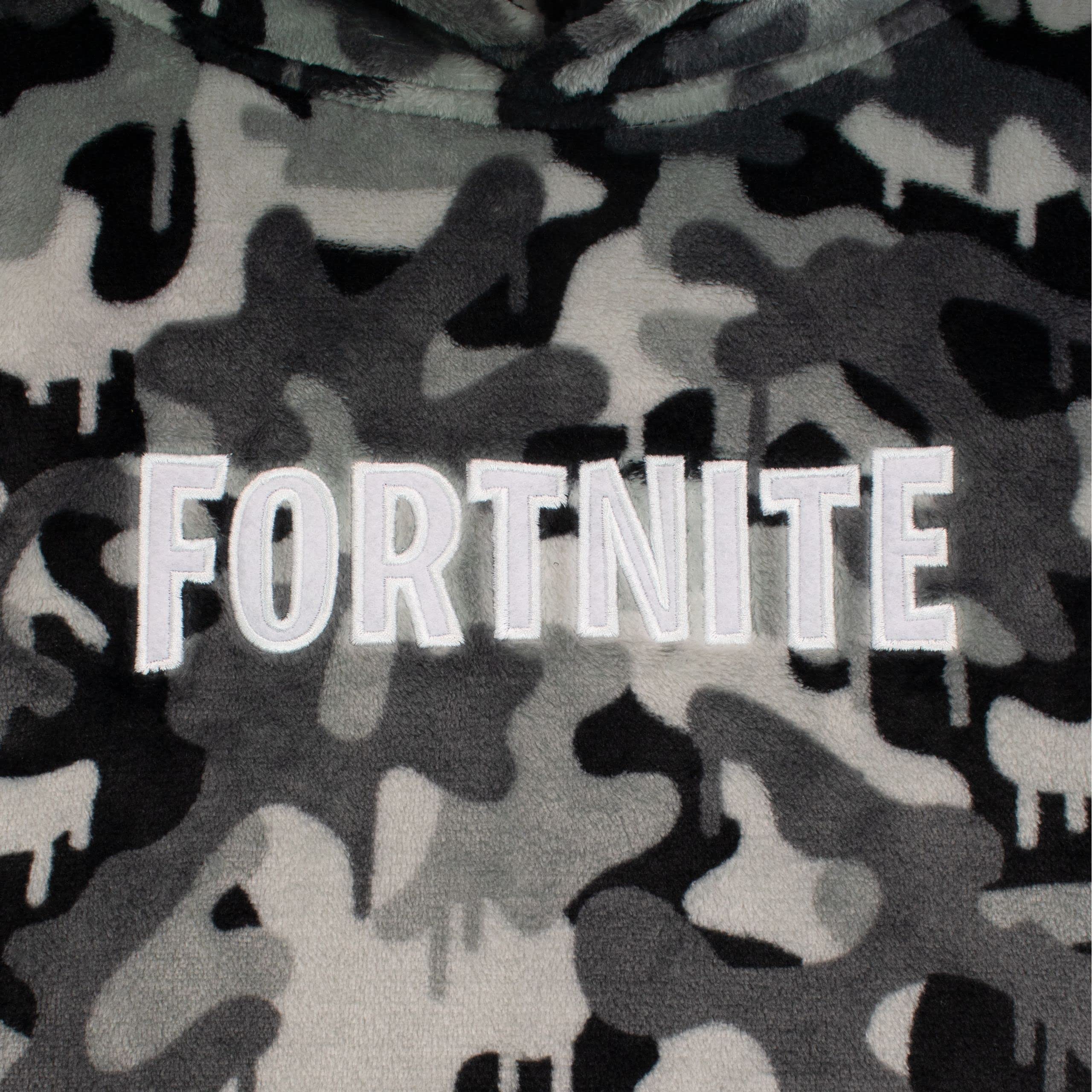 FORTNITE Kids Blanket Hoodie Oversized Fleece Ultra Soft and Cosy Gaming Hoody For Boys And Girls Gray One Size