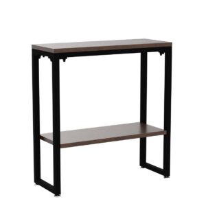 2 Tier Console Table Narrow Table, Narrow Side Table Shelf, Free Standing Rack with Storage Shelves for Living Room, Hallway, Entryway, Kitchen (L31.5—W12—H33.5)