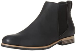 amazon essentials men's chelsea boot, black faux leather, 11