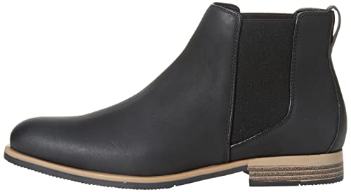 Amazon Essentials Men's Chelsea Boot, Black Faux Leather, 13