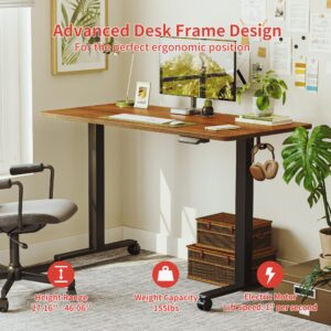 DESINO Electric Standing Desk Height Adjustable, 63x 24 Inch Electric Stand up Desk Home Office, Sit Stand Desk with Splice Board, Black Frame & Espresso Desktop