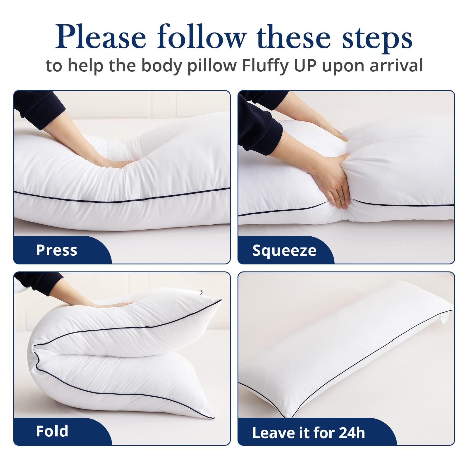 HYMOKEGE Body Pillows for Adults, Full Body Pillow Inserts Firm and Fluffy, 20X54 Long Pillows for Sleeping and Back Pain