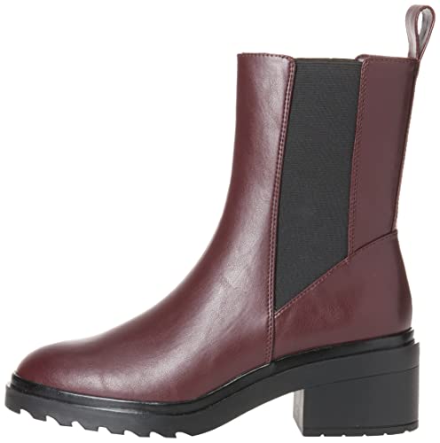 Amazon Essentials Women's Chunky Sole Chelsea Boot, Black Oxblood, 7.5 Wide