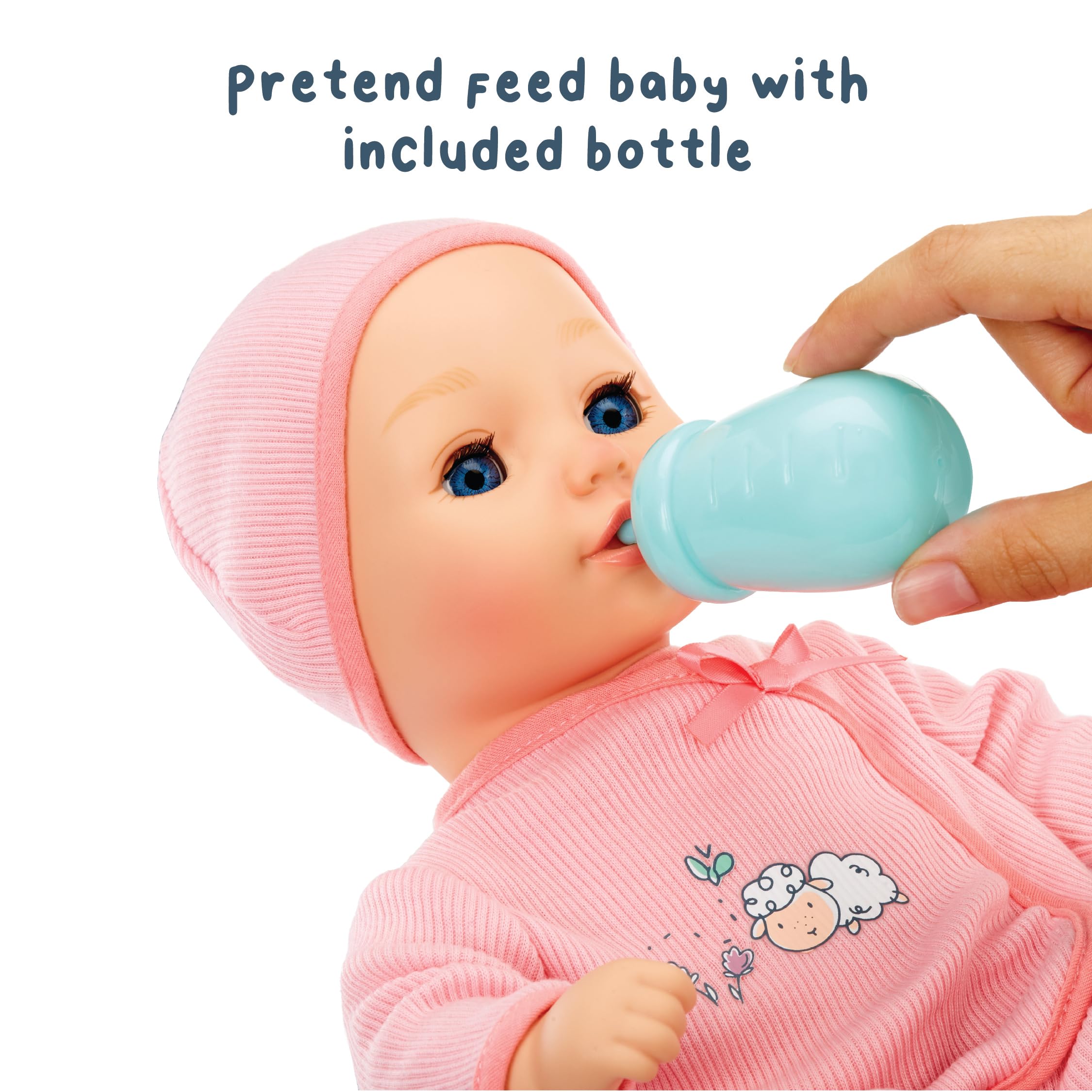 Baby Born My First Baby Doll Annabell - Blue Eyes: Realistic Soft-Bodied Baby Doll for Kids Ages 1 & Up, Eyes Open & Close, Baby Doll with Bottle