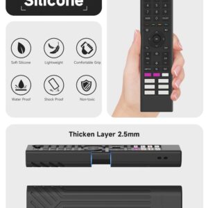 Silicone Hisense Remote Cover Compatible with Hisense Smart TV Remote ERF3C80H,2AVIGBR0001,25780-2AVIGBR0001,Skin-Friendly Case for A4H Series Android TV Remote Anti-Lost with Lanyard(Black)