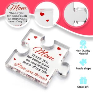 Birthday Gifts for Mom - Engraved Acrylic Block Puzzle Mom Present 4.1 x 3.5 inch - Cool Mom Presents from Daughter, Son, Dad - Heartwarming Mom Birthday Gift, Christmas