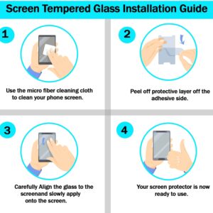 RKINC Screen Protector [4-Pack] for iPhone 14 Plus/iPhone 13 Pro Max 6.7-Inch, Tempered Glass Film Screen Protector, 0.33mm [LifetimeWarranty][Anti-Scratch][Anti-Shatter][Bubble-Free]