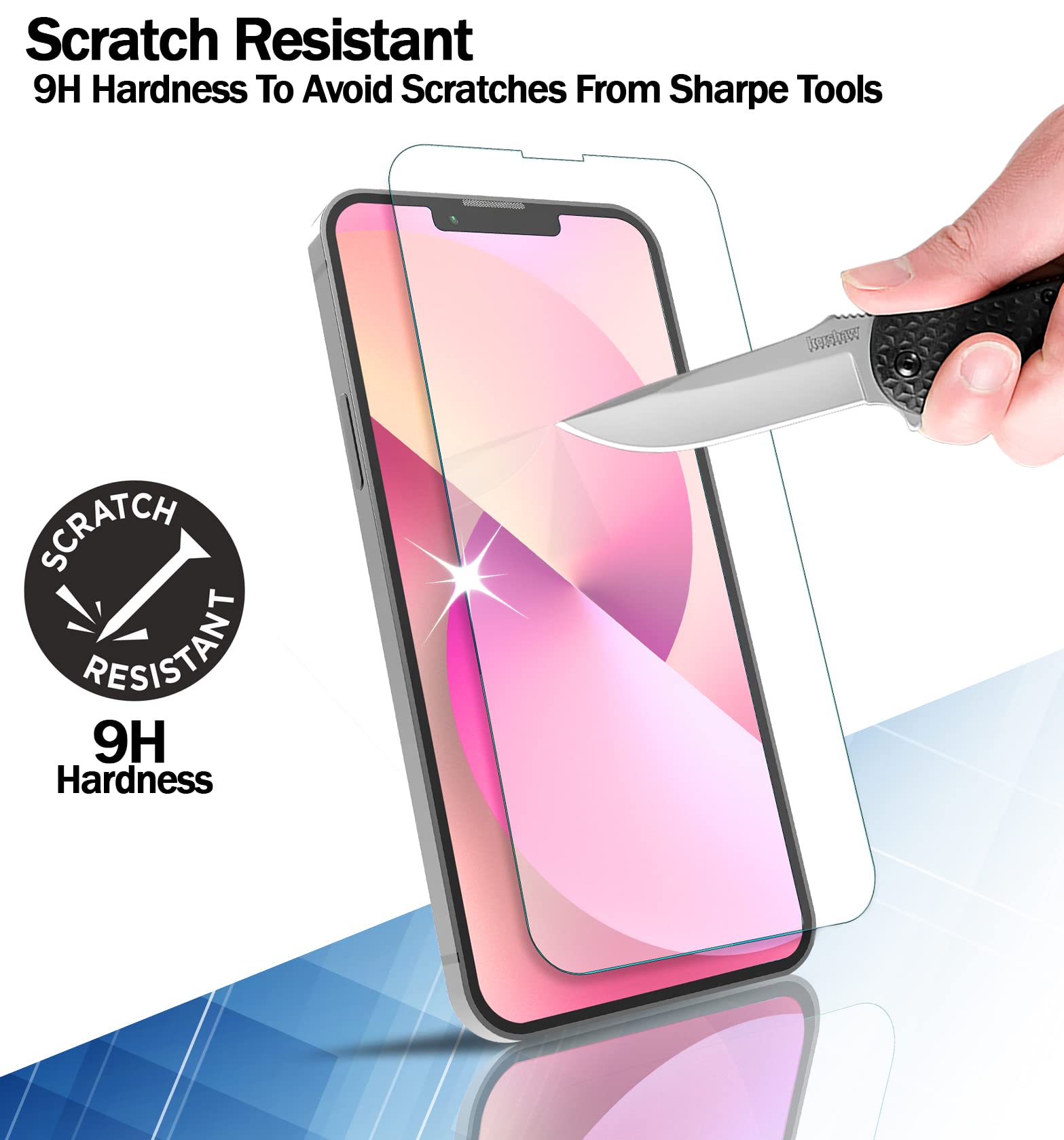 RKINC Screen Protector [4-Pack] for iPhone 14 Plus/iPhone 13 Pro Max 6.7-Inch, Tempered Glass Film Screen Protector, 0.33mm [LifetimeWarranty][Anti-Scratch][Anti-Shatter][Bubble-Free]