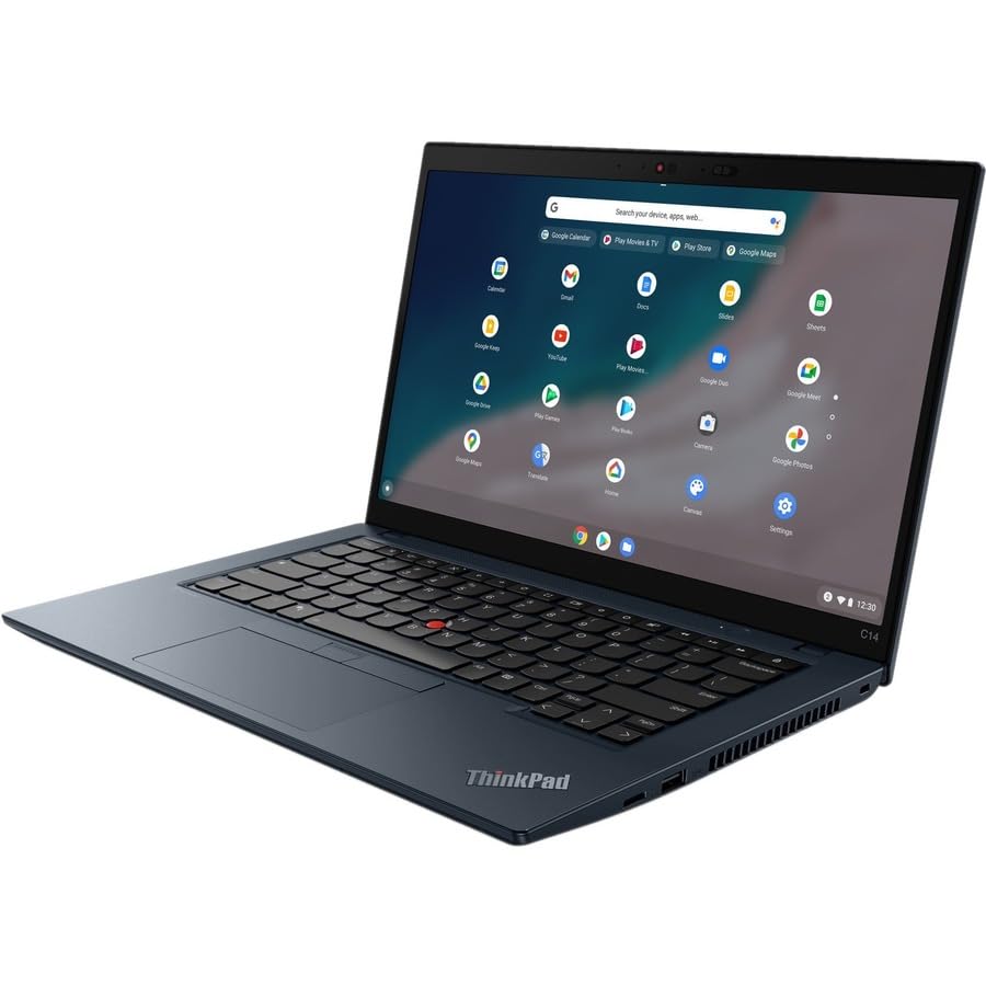 Lenovo ThinkPad C14 Gen 1 21C9000FUS 14" Chromebook - Full HD - 1920 x 1080 - Intel Core i5 12th Gen i5-1245U Deca-core (10 Core) - 8 GB Total RAM - 8 GB On-board Memory - 256 GB SSD - Abyss Blue