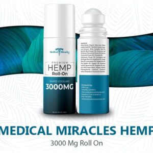 Medical Miracles New Hemp Oil Roll On - Ideal Relief for Muscles, Hips, Joints, Neck, Back, Elbows, Fingers, Hands, and Knees Made in USA (3000mg Roll-On)