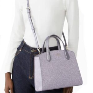 Kate Spade New York Tinsel Glitter Satchel (Lilac frost)