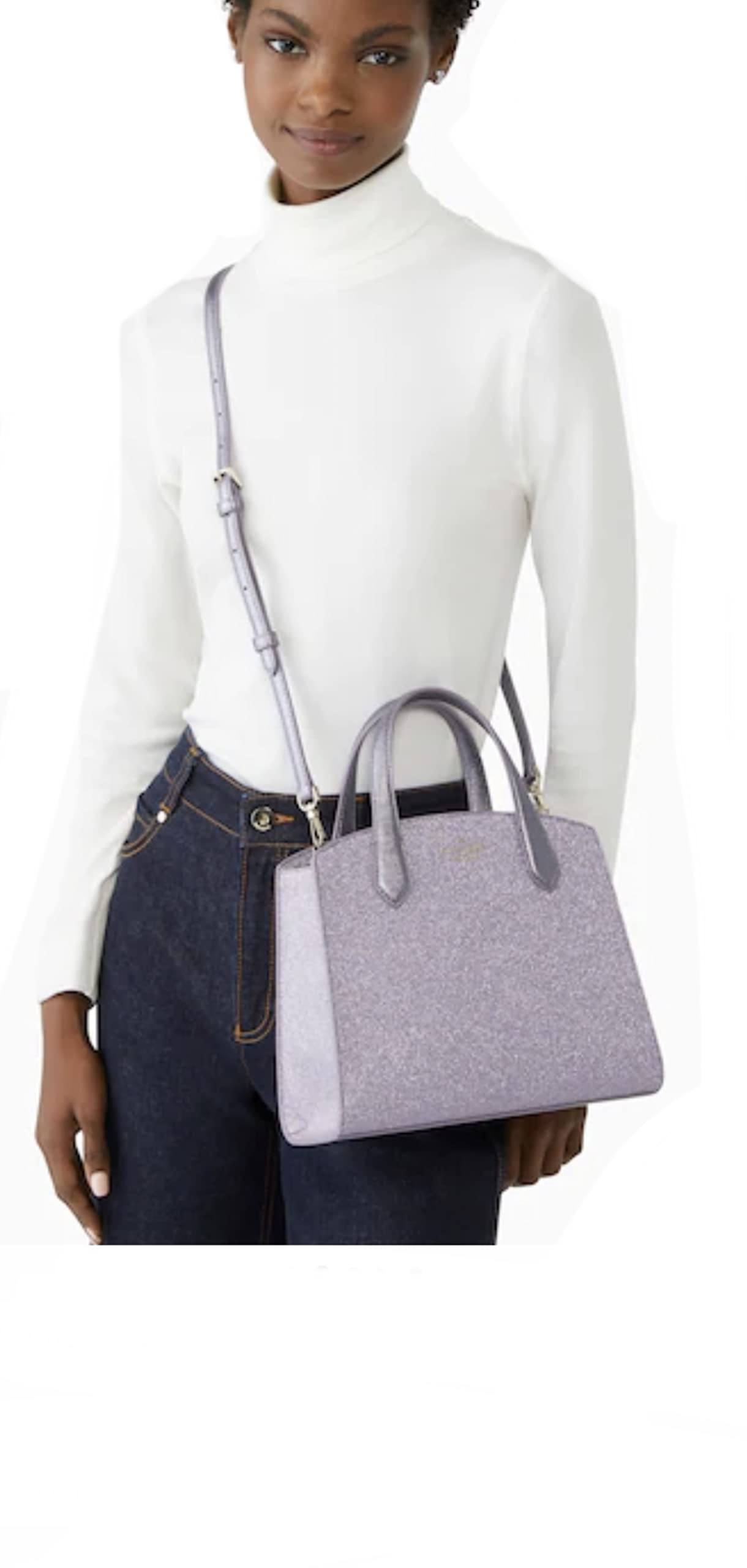 Kate Spade New York Tinsel Glitter Satchel (Lilac frost)