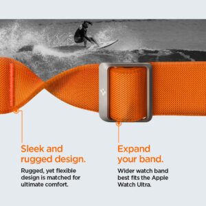 Spigen Lite Fit Ultra Band Designed for Apple Watch Band for Apple Watch Ultra2/Apple Watch Ultra 49mm, Series 9/8/SE2/7/6/SE/5/4/3/2/1 45mm/44mm/42mm Nylon Solo Loop - Orange