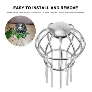 DOITOOL Leaf Filter Gutter Protection - 4inch Anti Clogging Stainless Steel Gutter Strainer - Anti Blocking Outdoor Drain Cover Gutter Guard for Outdoor, Rooftop Terrace