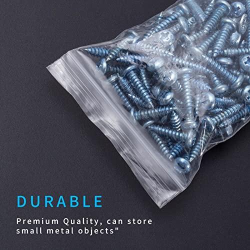 Small Plastic Bags, 400 PCS Mini Baggies, 4 Assorted Sizes, Transparent Jewelry Bags, Mini Zip lock Bags, Resealable Poly Bags for Pill, Beads, Screws, Packaging