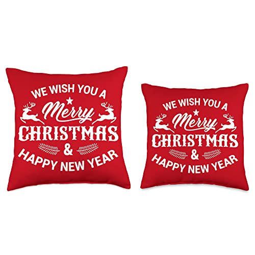 CLASSIC CHRISTMAS HOLIDAYS DECO NEW YEAR GREETING Christmas Deco New Year's EVE Greetings Womens Mens Kids Throw Pillow, 16x16, Multicolor