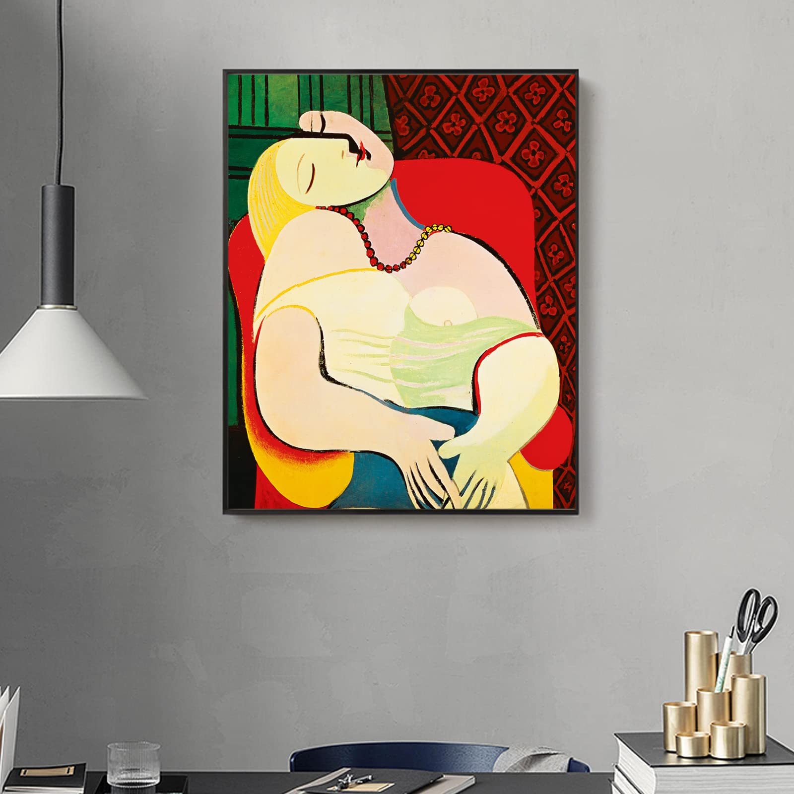 ZZPT Pablo Picasso Wall Art Poster - The Dream Print - Picasso Poster - Oil Painting Reproduction - Abstract Painting Modern Canvas Wall Art for Bedroom Office Decor Unframed