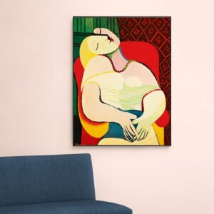 ZZPT Pablo Picasso Wall Art Poster - The Dream Print - Picasso Poster - Oil Painting Reproduction - Abstract Painting Modern Canvas Wall Art for Bedroom Office Decor Unframed