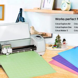 Gwybkq Cutting Mat for Cricut Maker 3/Maker/Explore 3/Air 2/Air/One 8 Pack 12x12 VarietyGrip Cut Replacement Accessories Green/Blue/Purple/Pink Card Adhesive Sticky Pads