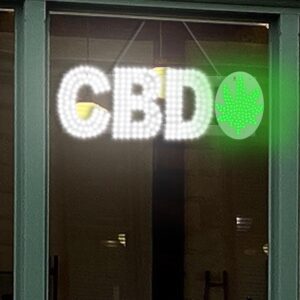 30"x10" Large LED CBD Signs for Smoke Shops, Super Bright Unique Design CBD Sign with Hanging Installation, High Visibility CBD Sign for Stores Retail Shops Window (White)