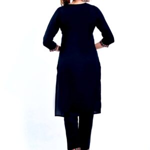 Vihaan Impex Black Kurti for Women Kurta Set with Pant 3/4 Sleeve