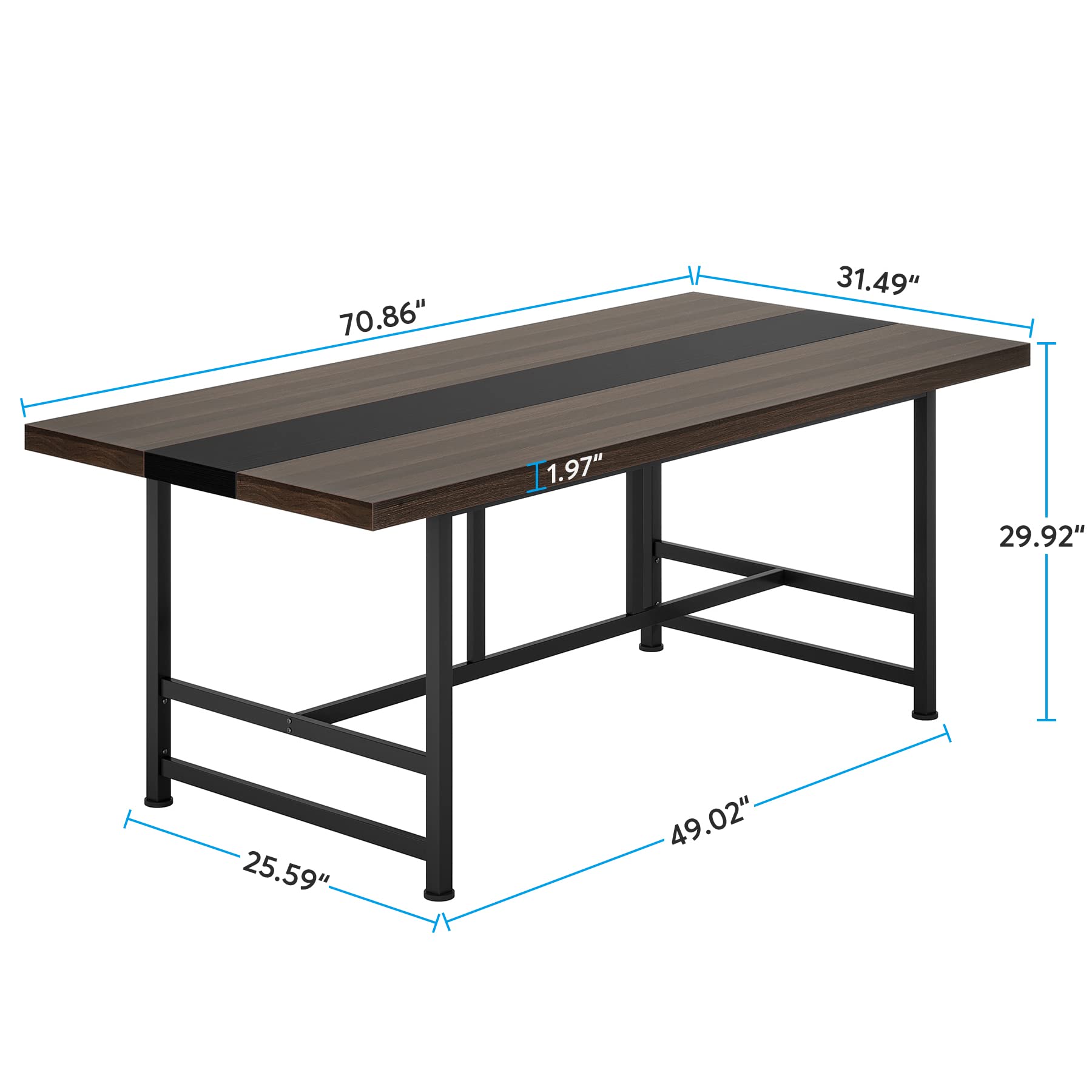 Tribesigns 6FT Conference Table, Rectangular Meeting Table, 70.86L * 31.49 W inches Seminar Table, Large Computer Desk for Office, Boardroom Desk