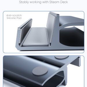 dockteck Steam Deck Stand Base, Steam Deck Holder Base with Anti-Slip Silicone Pad, Steam Deck Base, Accessories for Steam Deck/Switch/iPad/Phone