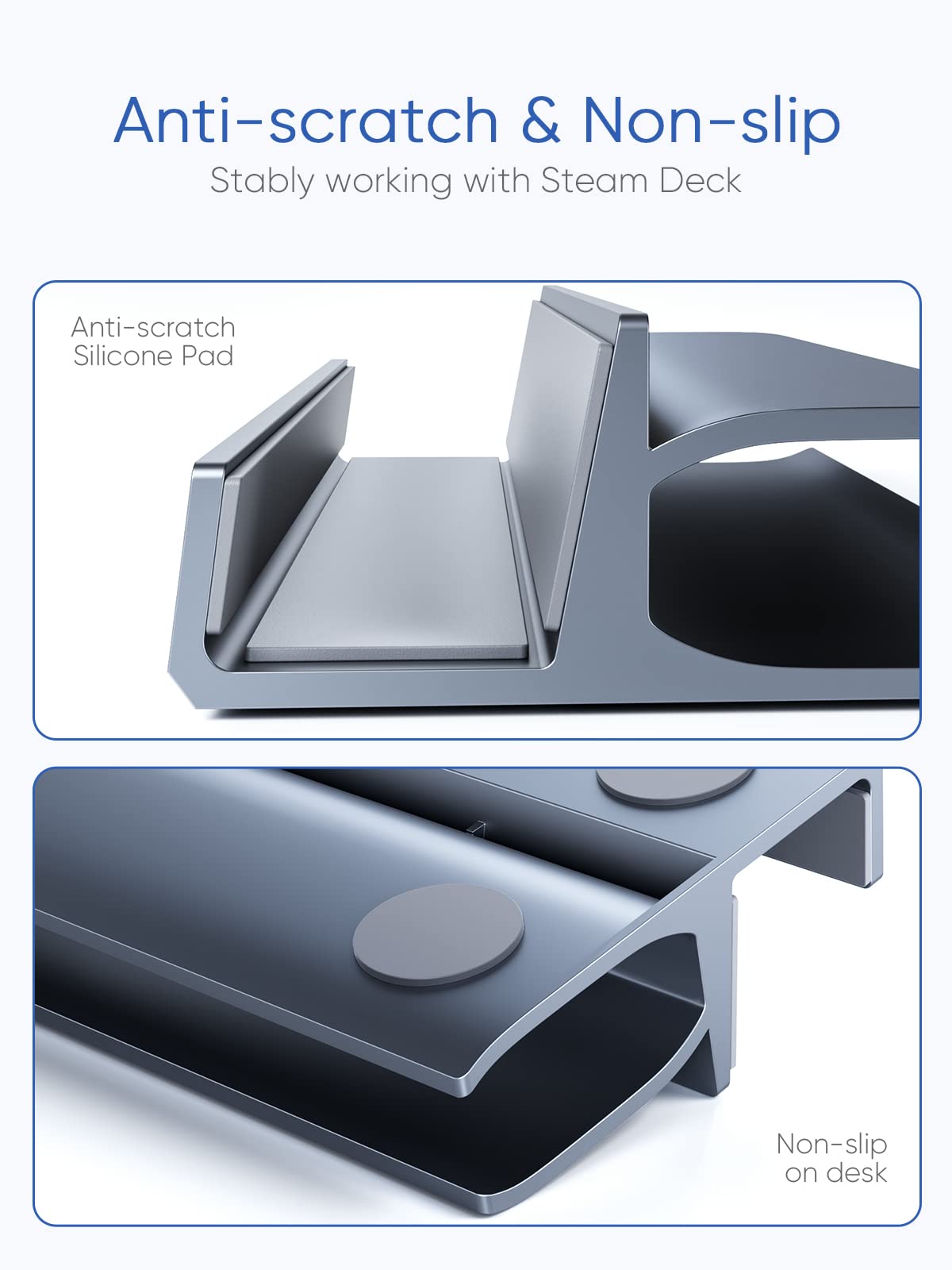 dockteck Steam Deck Stand Base, Steam Deck Holder Base with Anti-Slip Silicone Pad, Steam Deck Base, Accessories for Steam Deck/Switch/iPad/Phone