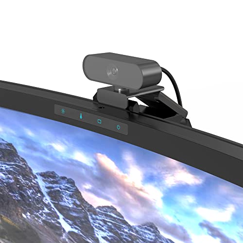 ONWAY Curved Monitor Light Bar with Wireless Remote,Monitor Light Bar with Auto-Dimming and Camera Base,Applicable to all screens. No Screen Glare,for Home and Office