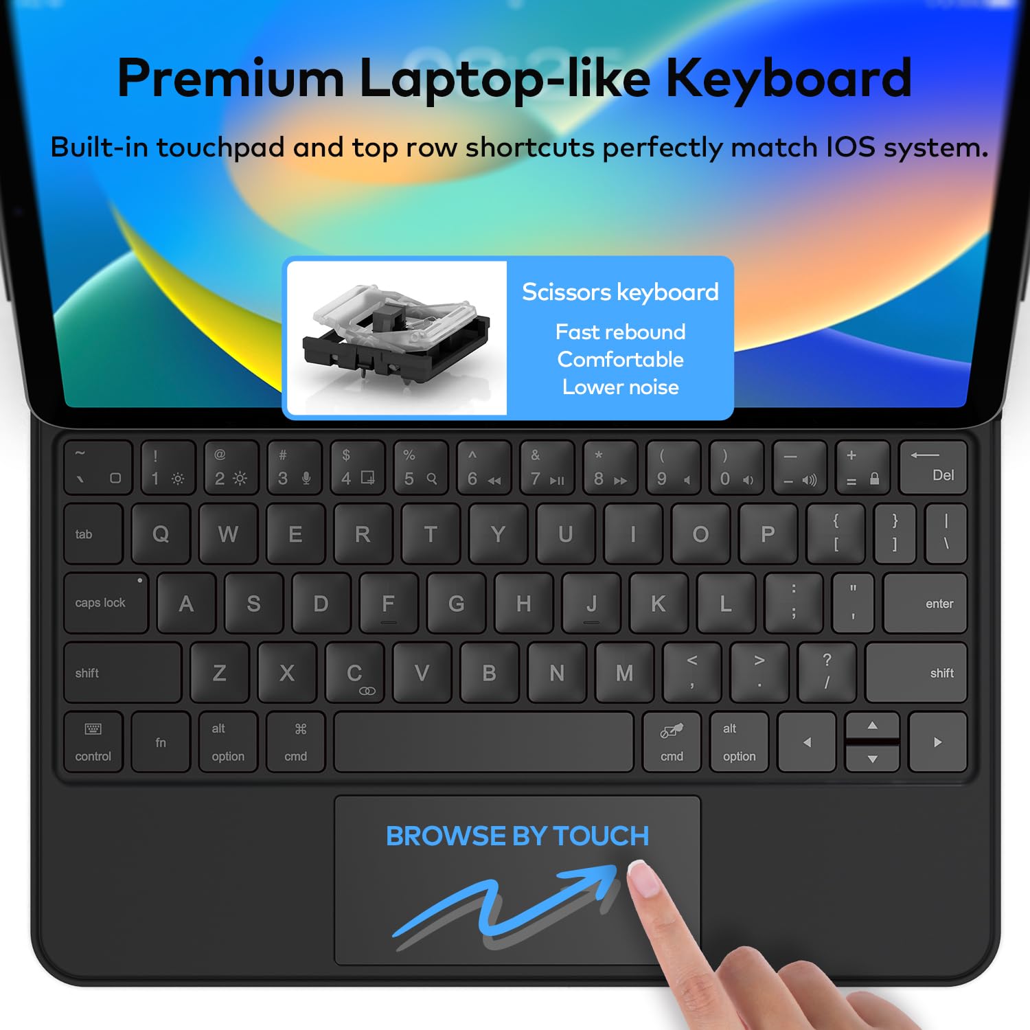 Keyboard Case for iPad 10th generation 2022 – Magic-Style Magnetic Keyboard Case with Multi-Touch Trackpad Compatible with iPad 10.9 inch 10th Gen – Floating Cantilever Stand–Wireless Keyboard Case