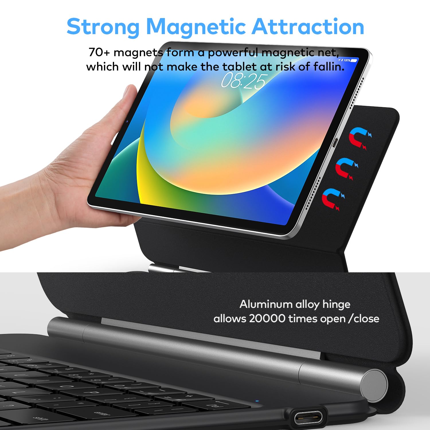 Keyboard Case for iPad 10th generation 2022 – Magic-Style Magnetic Keyboard Case with Multi-Touch Trackpad Compatible with iPad 10.9 inch 10th Gen – Floating Cantilever Stand–Wireless Keyboard Case