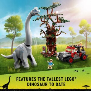 LEGO Jurassic World Brachiosaurus Discovery 76960 Jurassic Park 30th Anniversary Dinosaur Toy; Featuring a Large Dinosaur Figure and Brick Built Jeep Wrangler Car Toy; Fun Gift Idea for Kids Aged 9+