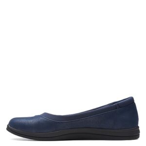 Clarks Women's Breeze Ayla Ballet Flat, Navy, 7