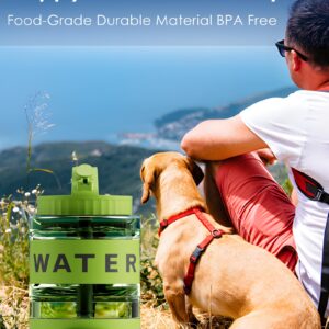 77oz Dog Water Bowl Dispenser, Dog Camping Essentials,Large Dog Travel Water Bottle with Pull-Out Drinking Bowl, Portable for Dog, Dog Beach Essentials Accessories, Car Water Bowl for Dogs, Bpa Free