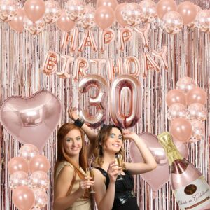 30th Birthday Decorations for her Rose Gold Party Supplies,30 Birthday Decorations for Women,30 Decor Balloons Rose Gold