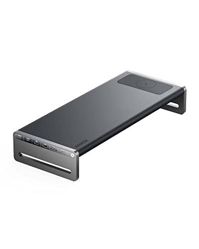 Anker 675 USB-C Docking Station (12-in-1, Monitor Stand) with 10Gbps USB-C Ports, 4K@60Hz HDMI Display, Wireless Charging Pad, for Lenovo ThinkPad, MacBook Pro M1 / M2 and More USB-C Devices