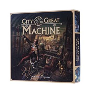 City of The Great Machine Board Game | 1-4 Players | Ages 14 and up | Steampunk | One-vs-Many | Hidden Movement | Cooperative & Solo | Average Playtime 45-90 min