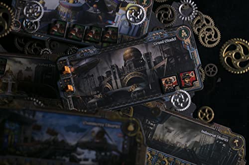 City of The Great Machine Board Game | 1-4 Players | Ages 14 and up | Steampunk | One-vs-Many | Hidden Movement | Cooperative & Solo | Average Playtime 45-90 min