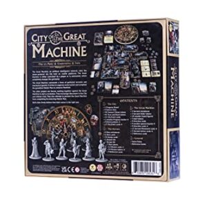 City of The Great Machine Board Game | 1-4 Players | Ages 14 and up | Steampunk | One-vs-Many | Hidden Movement | Cooperative & Solo | Average Playtime 45-90 min