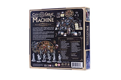 City of The Great Machine Board Game | 1-4 Players | Ages 14 and up | Steampunk | One-vs-Many | Hidden Movement | Cooperative & Solo | Average Playtime 45-90 min