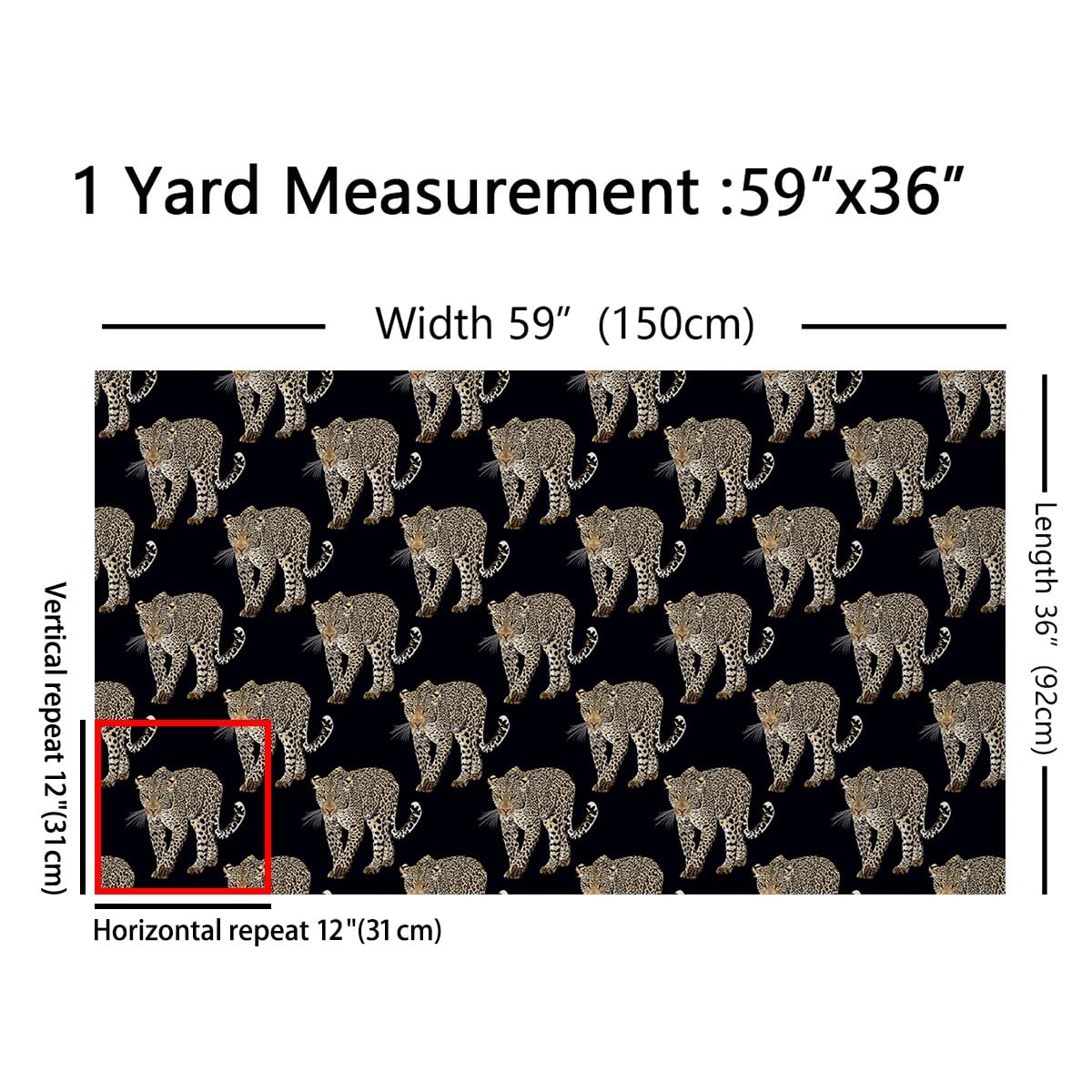 Cheetah Pattern Fabric by The Yard Leopard African Wild Animal Print DIY Craft Hobby Fabric by The Yard Black Dot Wildlife Decorative Fabric for Upholstery and Home Accents,3 Yards