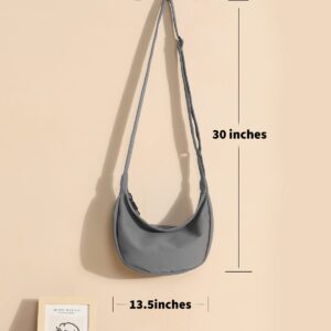 Small Sling Crossbody Bag for Women Men Trendy, Mini Crescent Bag with Adjustable Strap, 2 Zippers Lightweight Nylon Bag