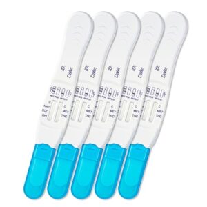 prime screen 5 panel multi-drug oral fluid test, one step employment and insurance testing (amp, coc, met, opi,thc) -exp 2024-08-24 [5 pack]