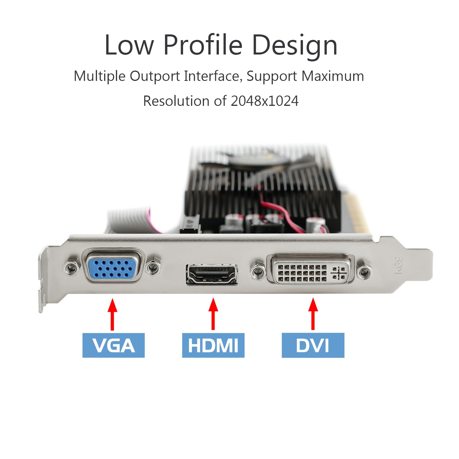 QTHREE NVIDIA GT 730 4GB Graphics Card,DDR3,128-Bits,Video Card for PC,PCI Express x16,DVI-I,HDMI,VGA,Low Profile Computer GPU,DirectX 11,Support 2K