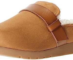 Amazon Essentials Women's Shearling Mule, Tan Suede, 7.5