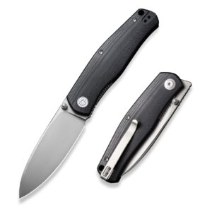 civivi sokoke folding knife, ray laconico pocket knife for edc, 3.35" 14c28n steel blade g10 handle thumb stud opener front flipper utility knife c22007-1