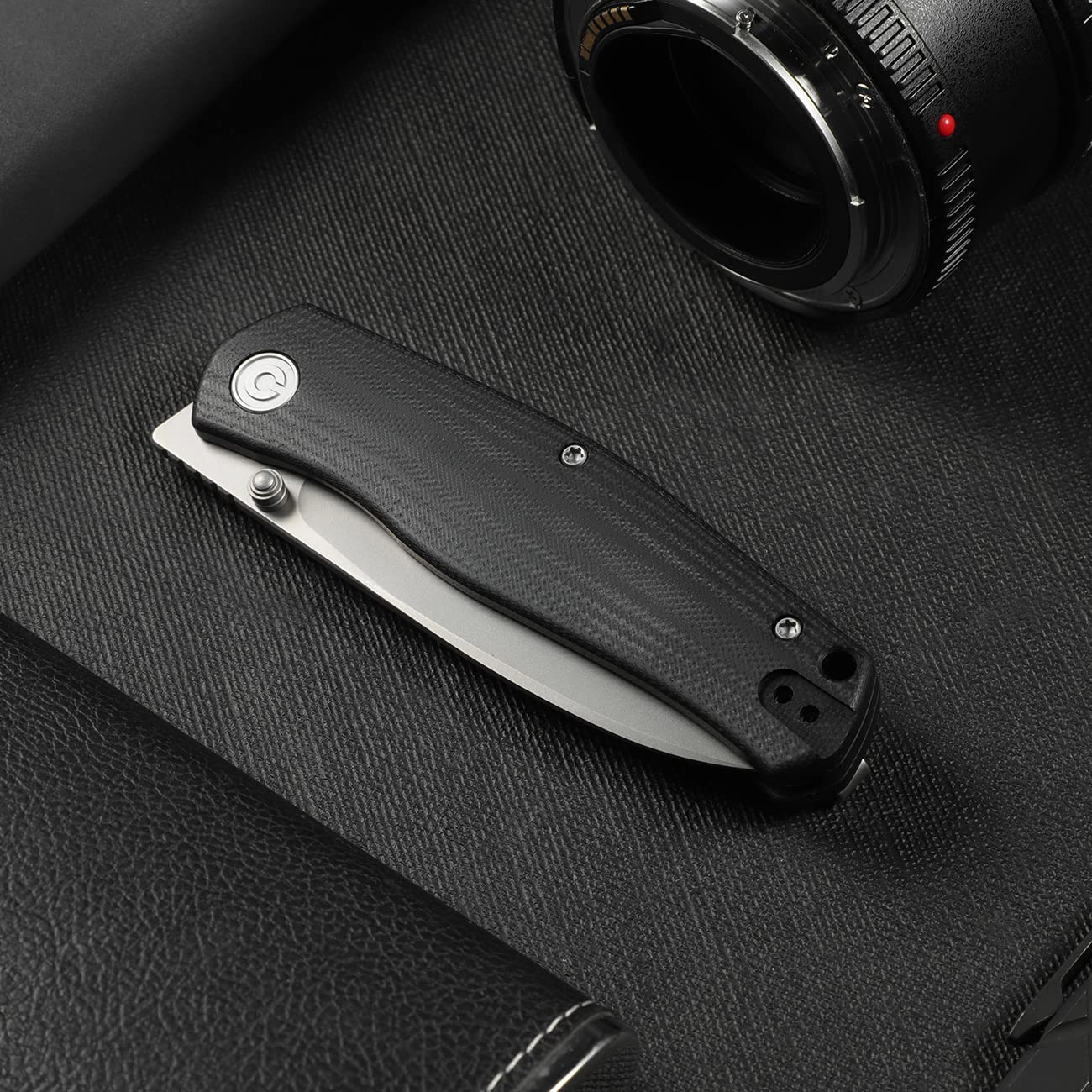 CIVIVI Sokoke Folding Knife, Ray Laconico Pocket Knife for EDC, 3.35" 14C28N Steel Blade G10 Handle Thumb Stud Opener Front Flipper Utility Knife C22007-1