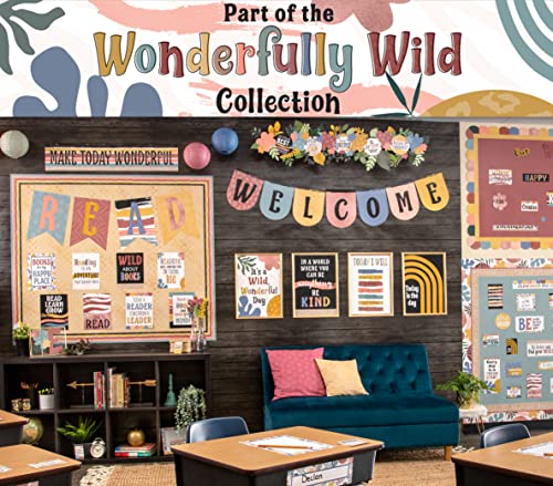 Teacher Created Resources Wonderfully Wild Straight Rolled Border Trim - 50ft - Decorate Bulletin Boards, Walls, Desks, Windows, Doors, Lockers, Schools, Classrooms, Homeschool & Offices